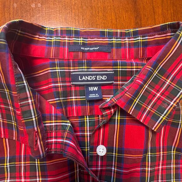 Lands End Plaid Plus Size Button-down Size 18W - Picture 2 of 6